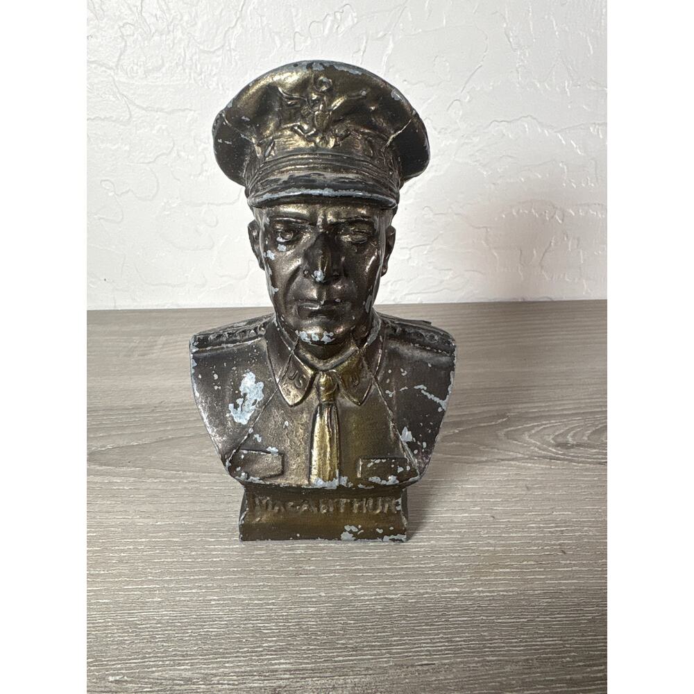 Vintage Banthrico inc Chicago Il- General McCarthur Bust/ Bank 6”x3.5”